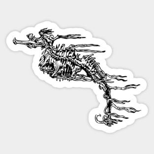 Seahorse Skeleton Sticker